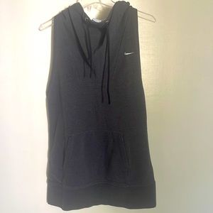Nike unisex vest cotton hooded front pocket logo grey size Small